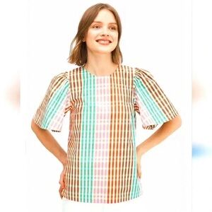 Kate Spade Multi- color Gingham Top